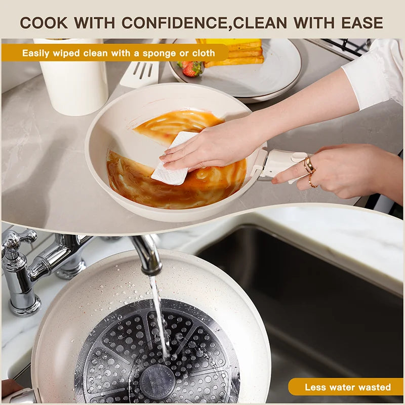 Astercook 21 Nonstick Ceramic Cookware Set Milky White