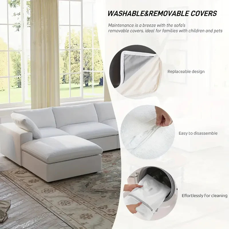 Modular Convertible Cloud Couch U Shaped 6 Seat Sofa
