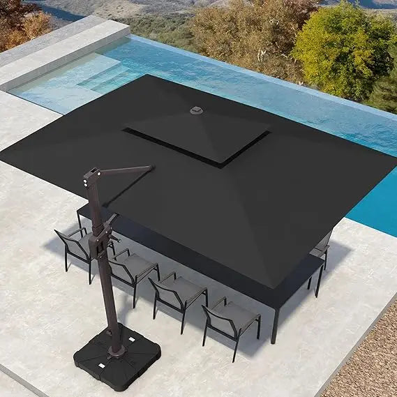 Patio Cantilever Umbrella With 360 Degree Rotation Windproof