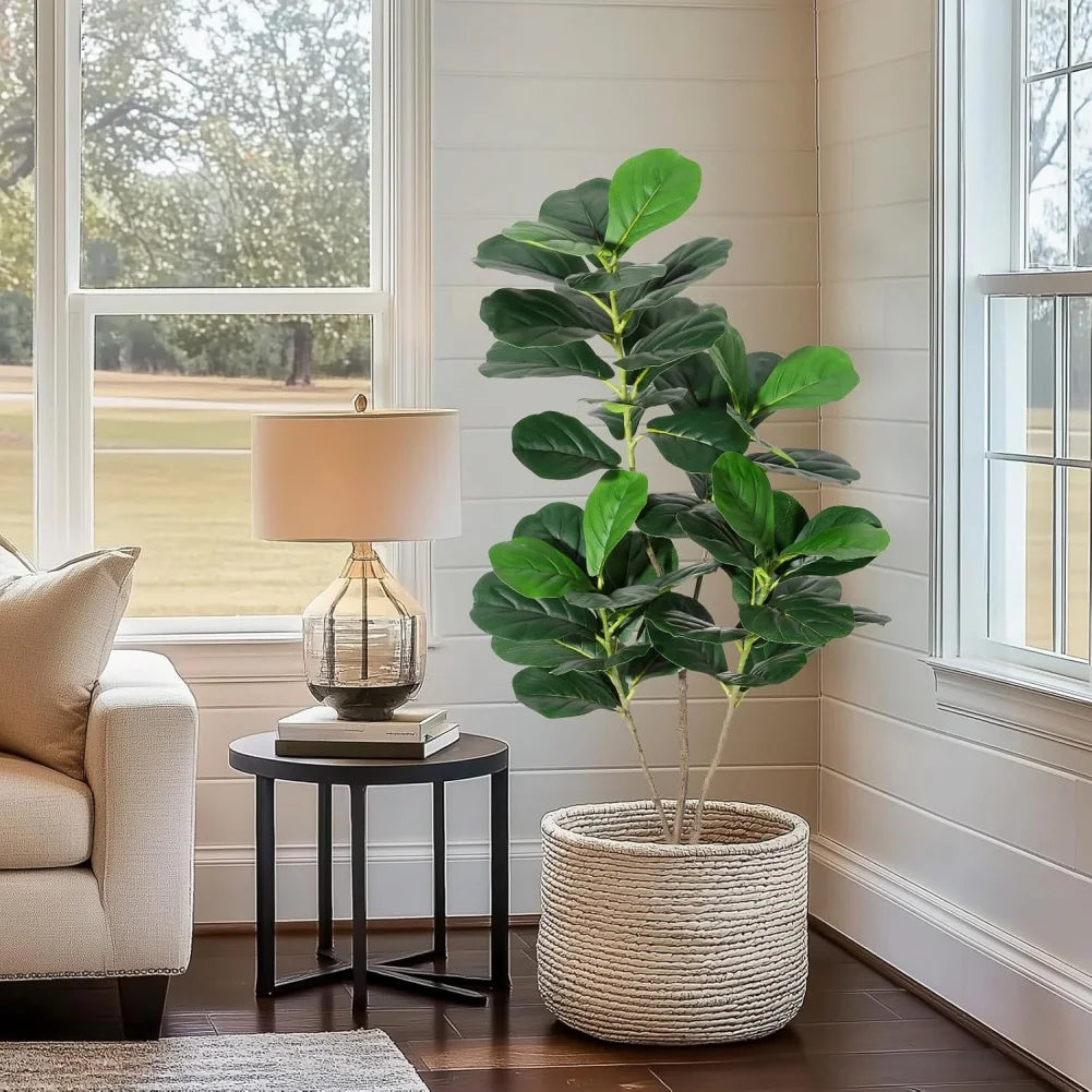 HiMISSCN Faux Fiddle Leaf Fig Tree For Home Decor Indoor