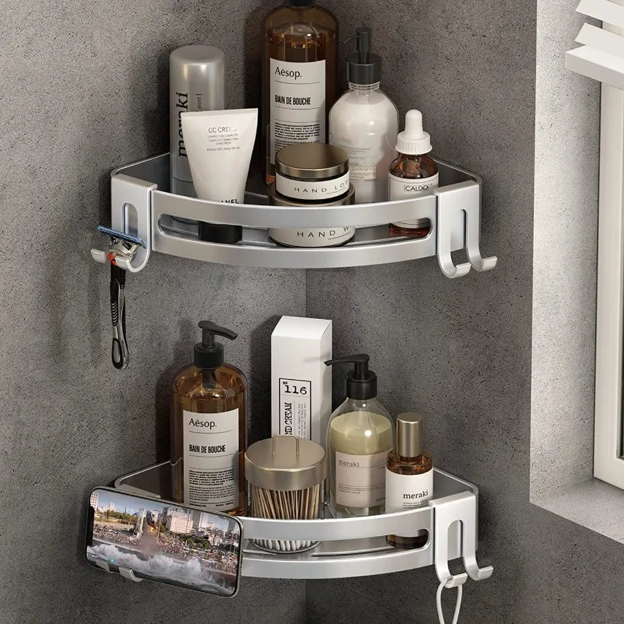 Shower Corner Shelf Caddy Two Pack No Drill Organizer
