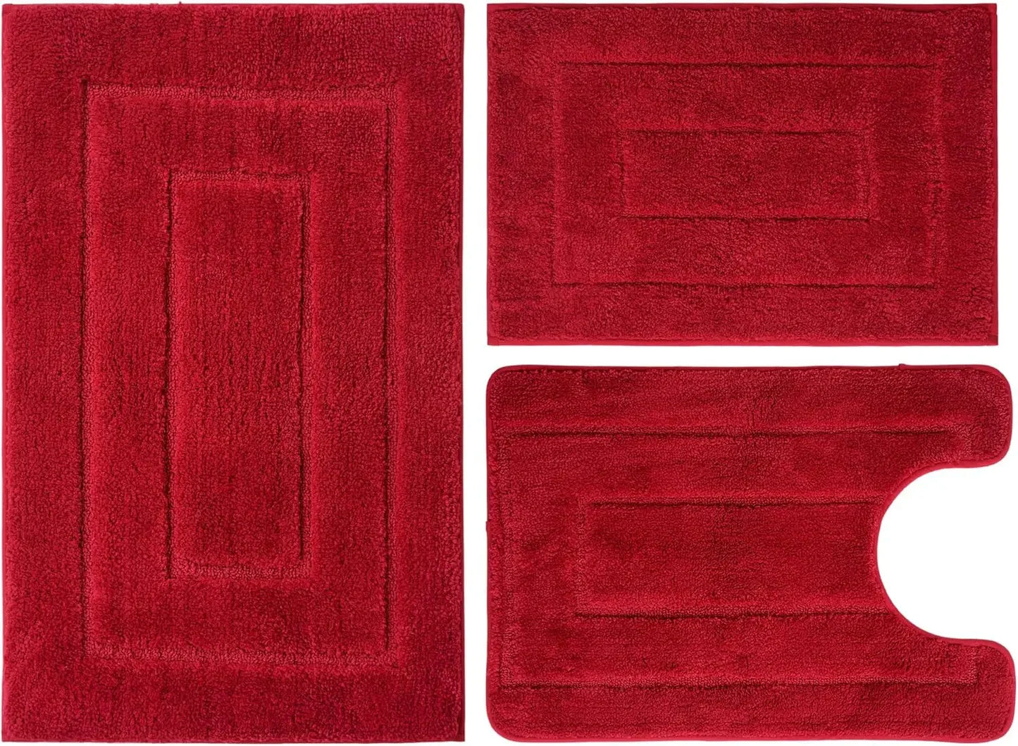 Ultra Absorbent Microfiber Bathroom Rug Set 3 Piece