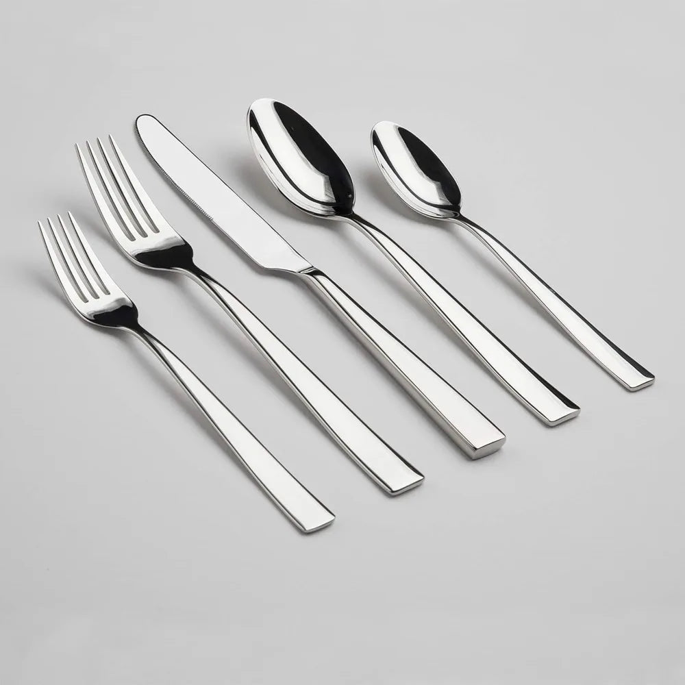 60 Piece Silverware Resto Collection Polished Flatware Set