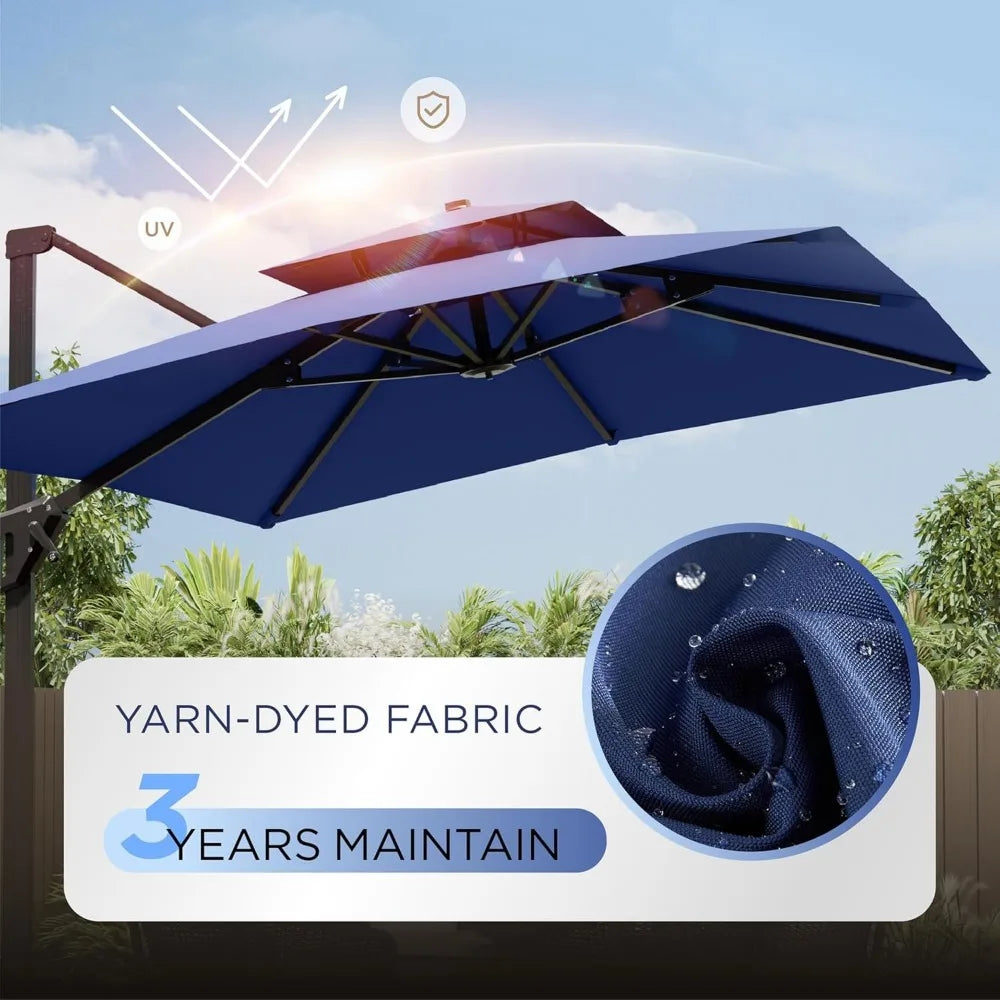 Patio Cantilever Umbrella With 360 Degree Rotation Windproof