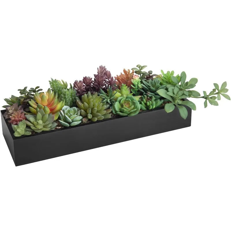 15.75 Inch Artificial Succulent Centerpiece in Black Planter