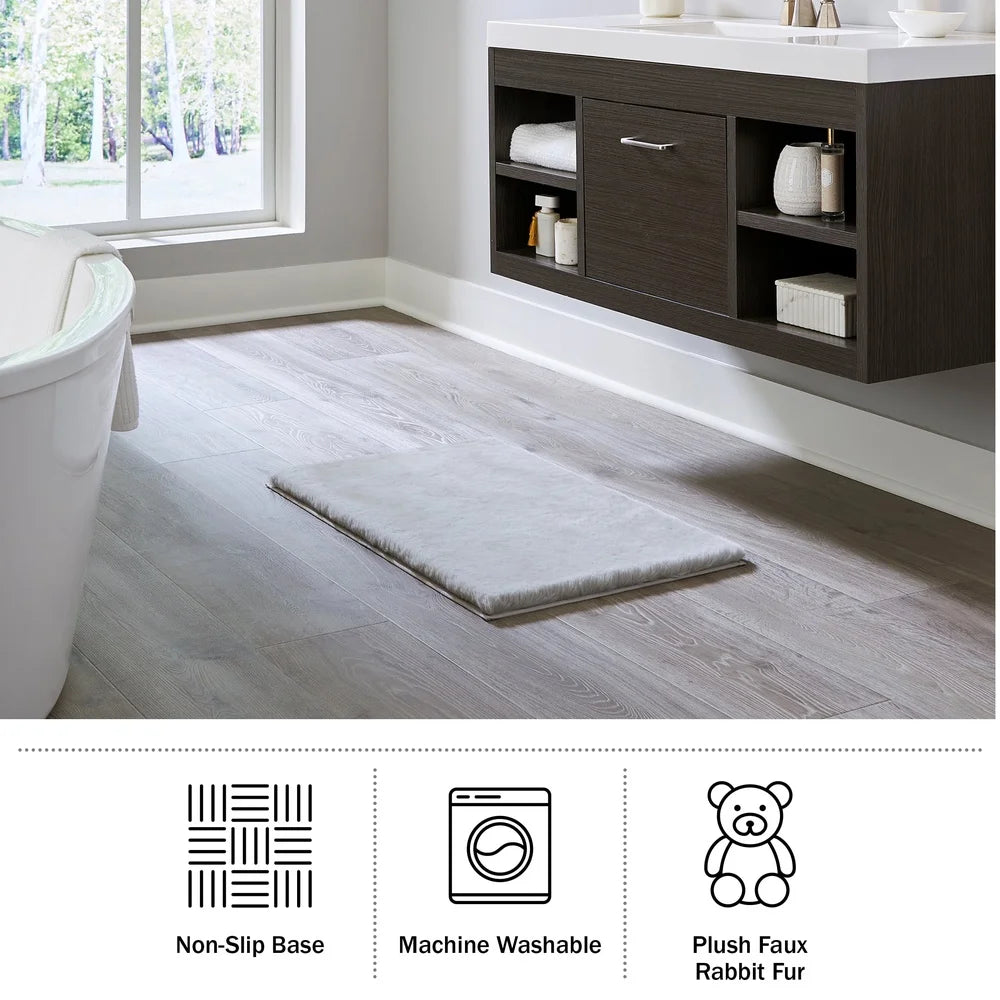Soft Non-Slip Faux Fur Bath Mat for Ultimate Comfort
