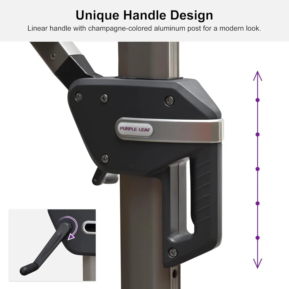 Patio Cantilever Umbrella Aluminum Offset Champagne Frame