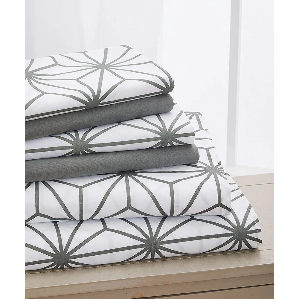 Full Bed Sheet Set 1500 Thread Count Microfiber Gray