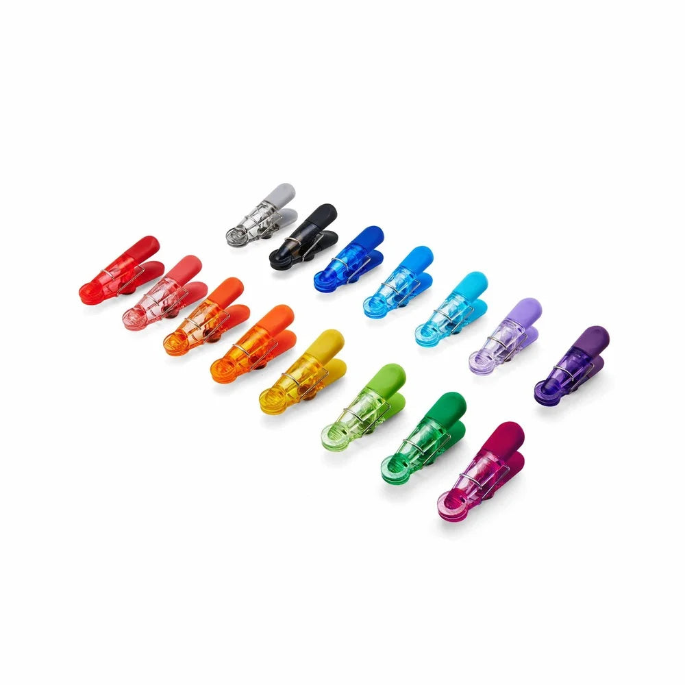 Set Of 15 Translucent Magnetic Bag Clips For Sealing