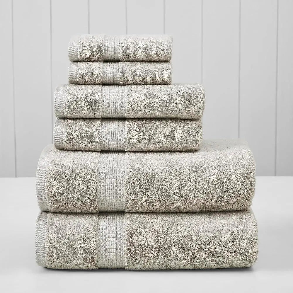 6 Piece Ultra Soft Rayon Bamboo Cotton Towel Set Absorbent
