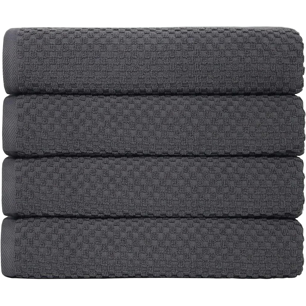 Luxury Waffle Bath Towel Set 4 Oversized Cotton Towels