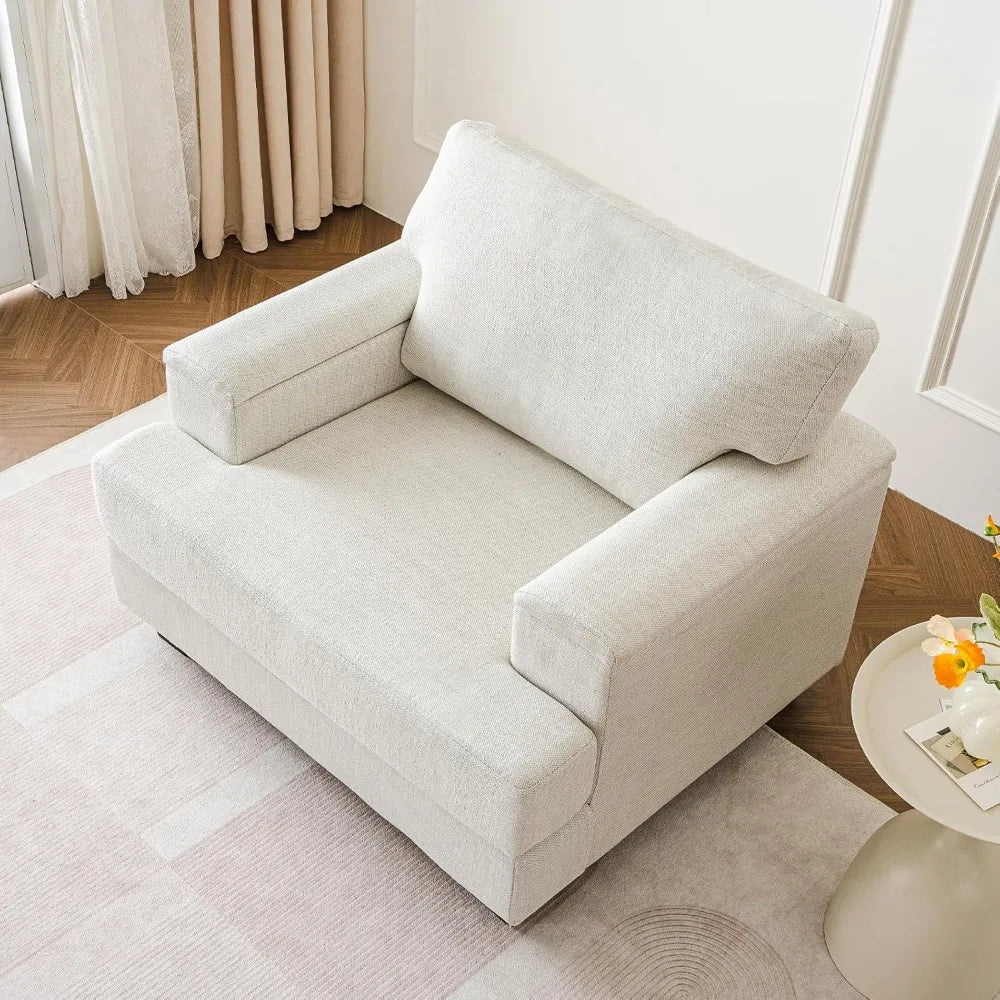 Oversized Accent Chair With Armrest Organizer Cushioned