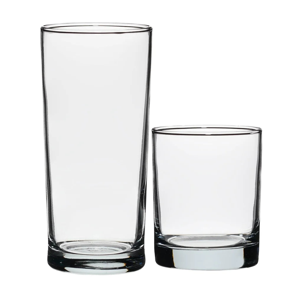 Chelsea 12 Piece Glass Set Rocks And Tea Glasses Clear