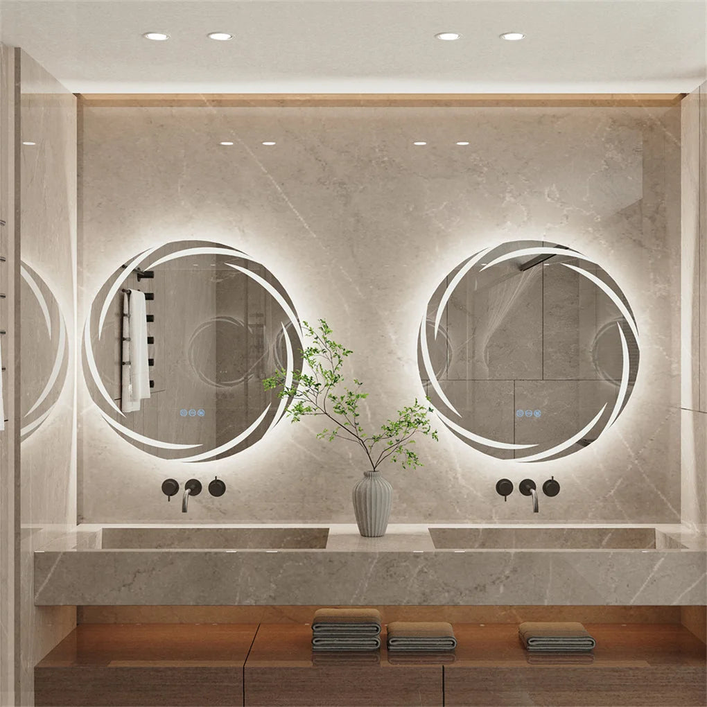 Anti Fog LED Bathroom Mirror with Adjustable Backlight