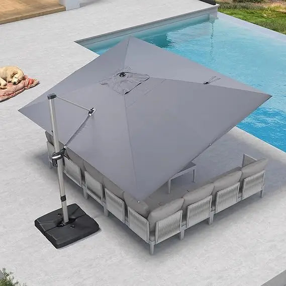 Patio Cantilever Umbrella Aluminum Offset Champagne Frame