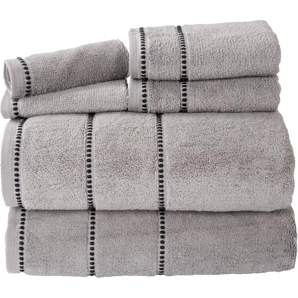 Zero Twist Luxury Quick Dry Cotton Bath Towel Set 6 Piece