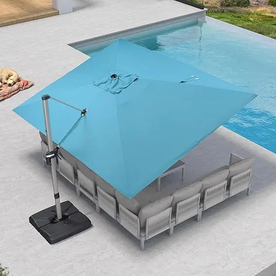 Patio Cantilever Umbrella Aluminum Offset Champagne Frame