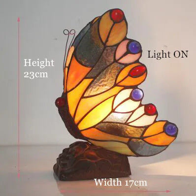 Tiffany Style Stained Glass Butterfly Table Lamp for Elegant Home Decor