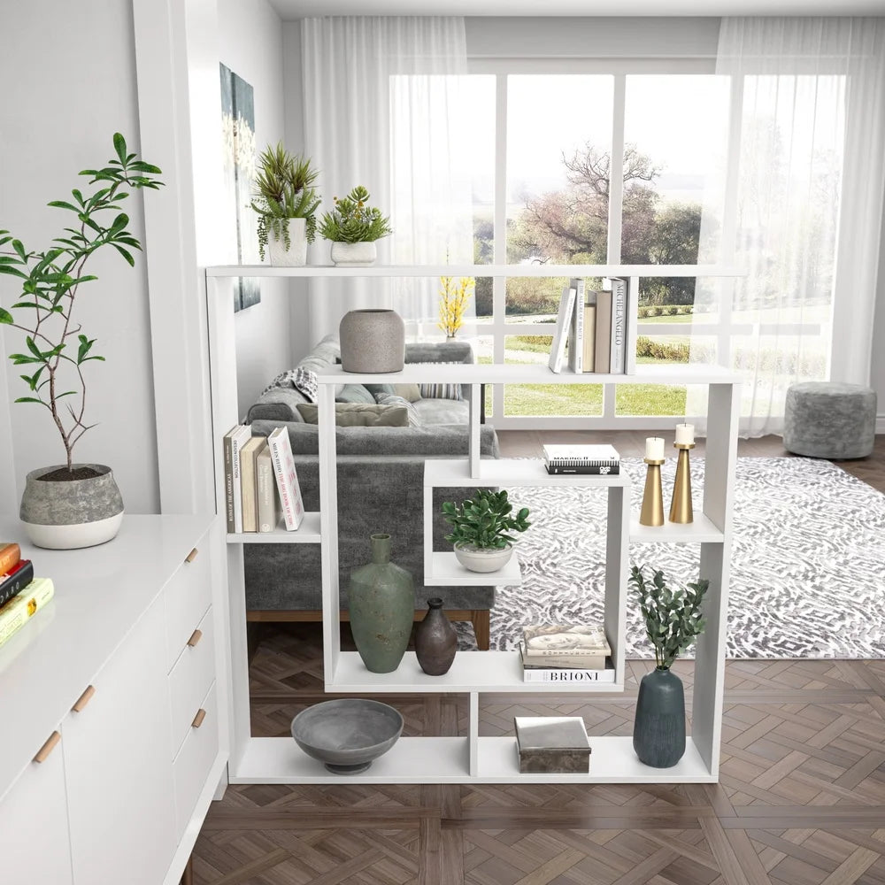 4 Tier Modern Bookcase Open Shelf Storage Unit Living Room