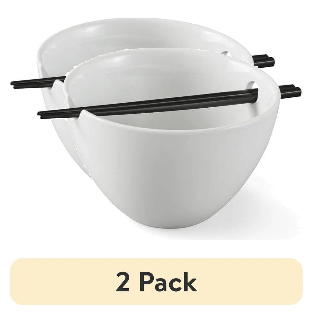 DUTRIEUX Porcelain Noodle Bowls Set With Chopsticks