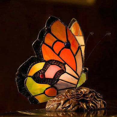 Tiffany Style Stained Glass Butterfly Table Lamp for Elegant Home Decor