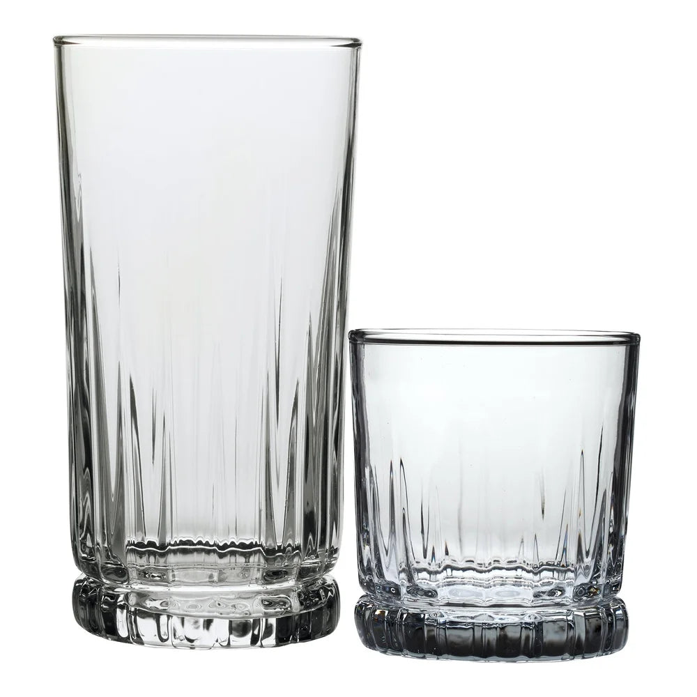 12 Piece Glass Set Rocks and Tea Glasses Dishwasher Safe