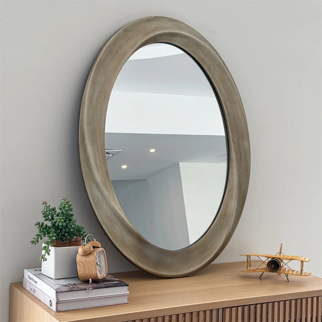 Antique Baroque Gold Oval Wall Mirror for Elegant Home Decor