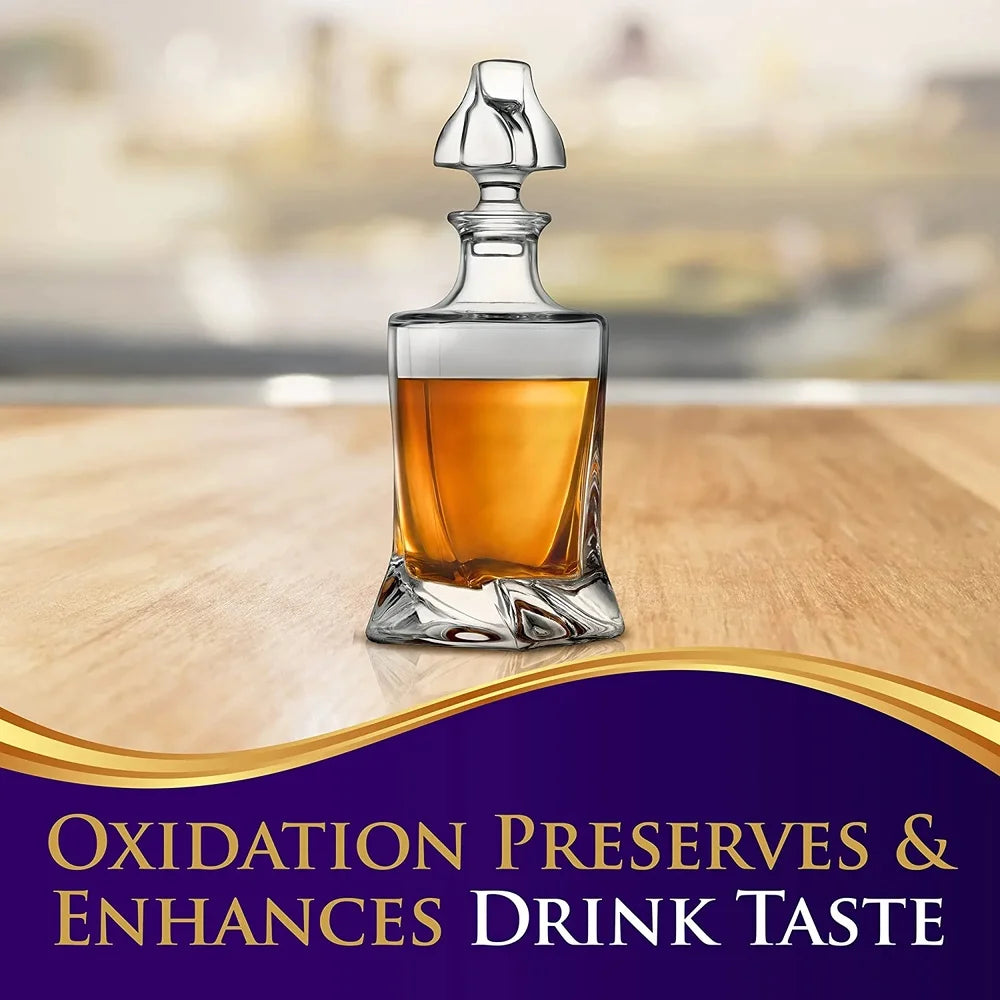 Elegant Glass Whiskey Decanter Brandy Wine Vodka 750ml