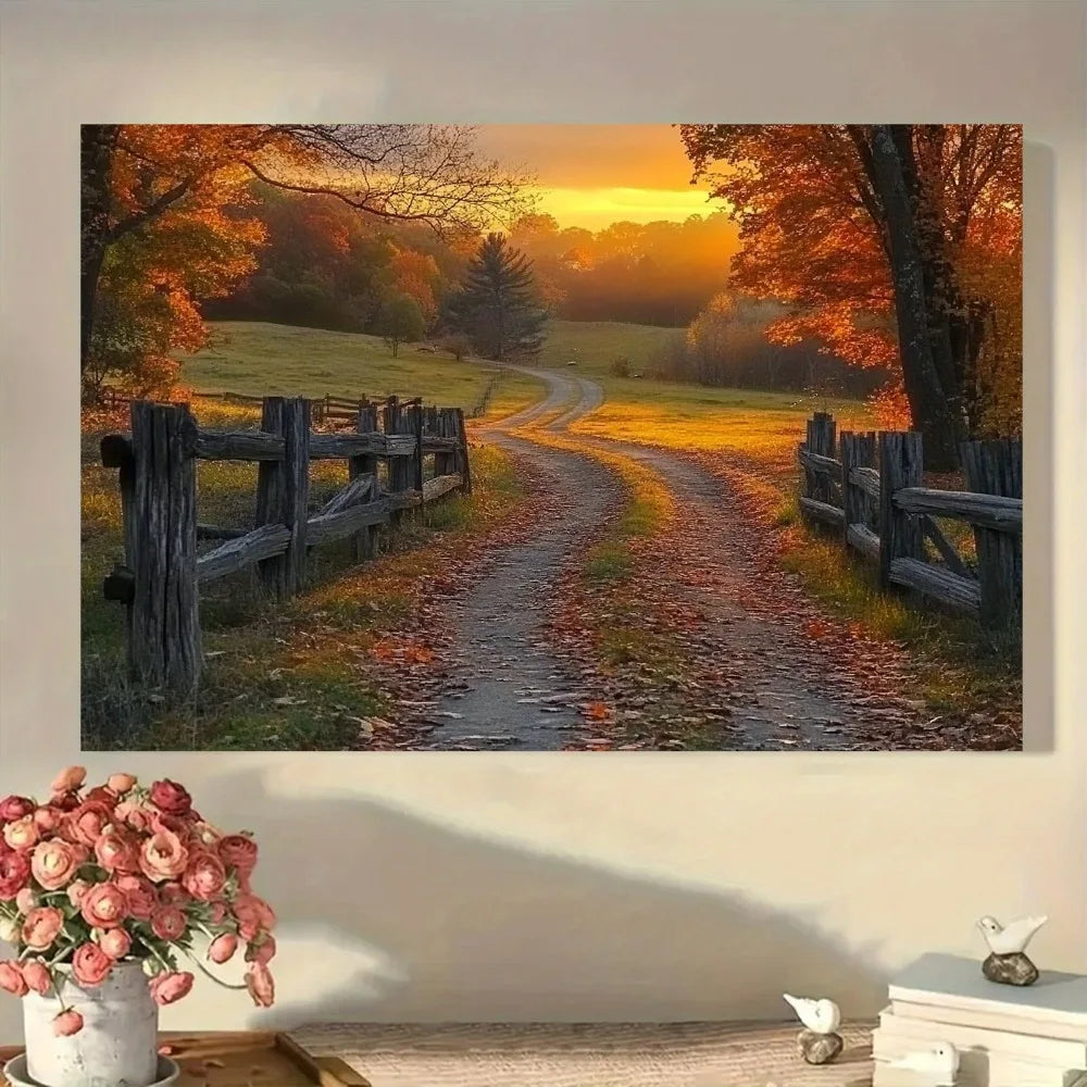 1.5 Inch Pine Frame Autumn Landscape Canvas Wall Art
