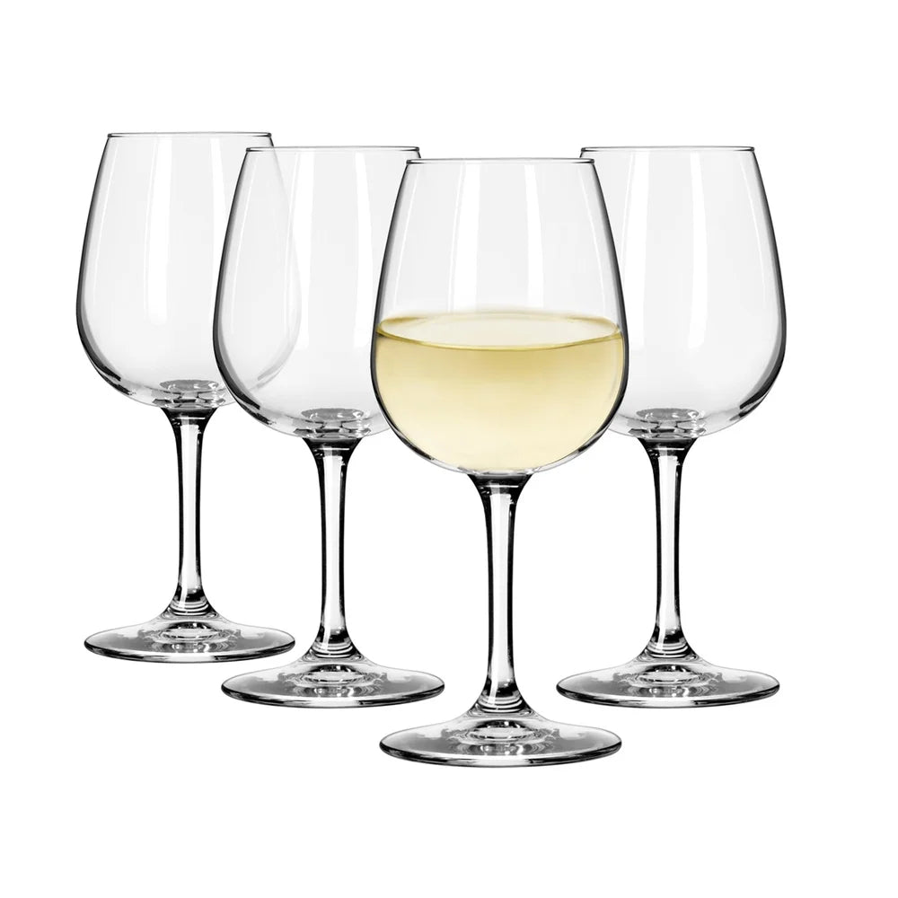 4 Pack Elegant Wine Glass Set 12.75oz Clear Durable Glass