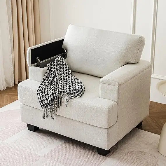 Oversized Accent Chair With Armrest Organizer Cushioned