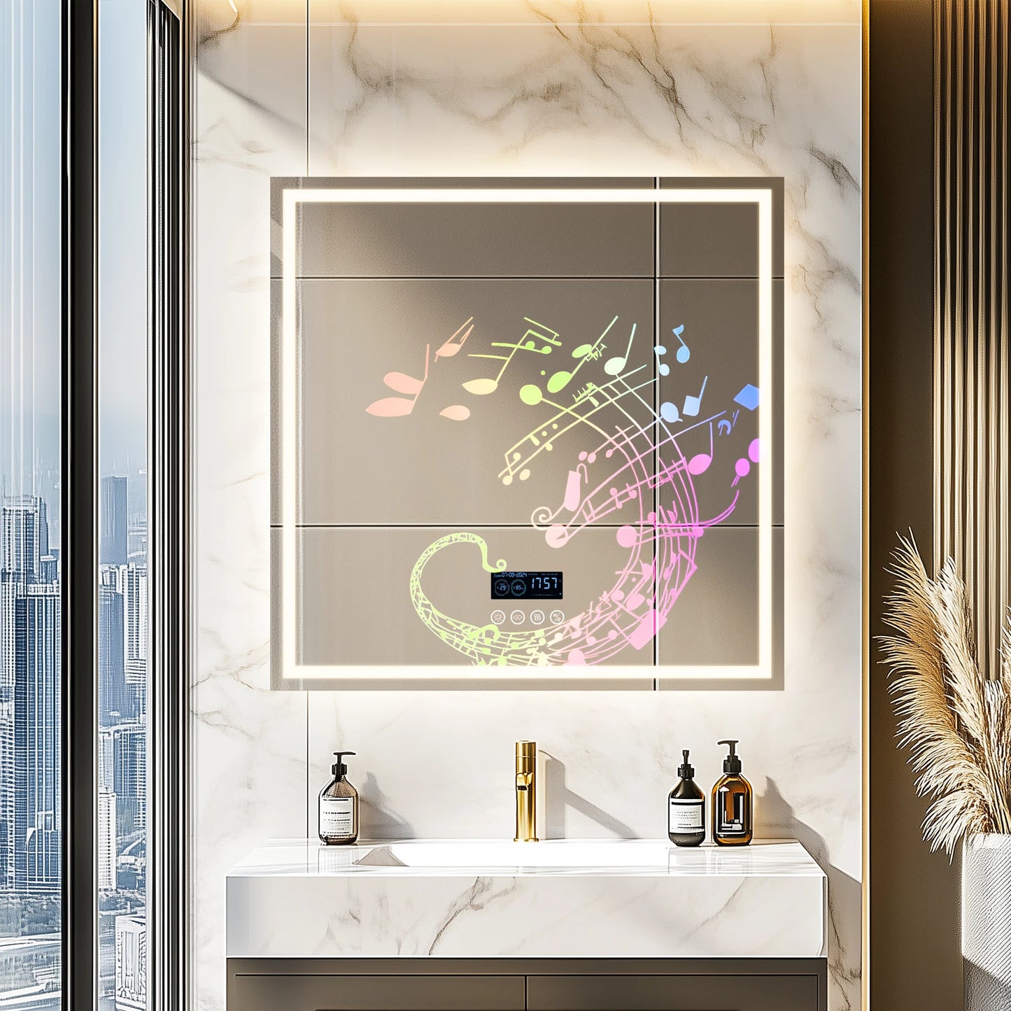 LED Bathroom Mirror with Bluetooth and Anti-Fog Technology