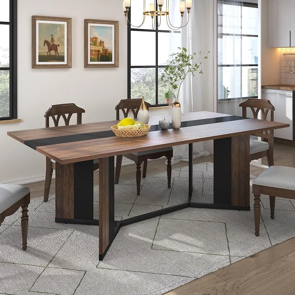 Large Rectangular Waterproof Dining Table 71 Inch Kitchen