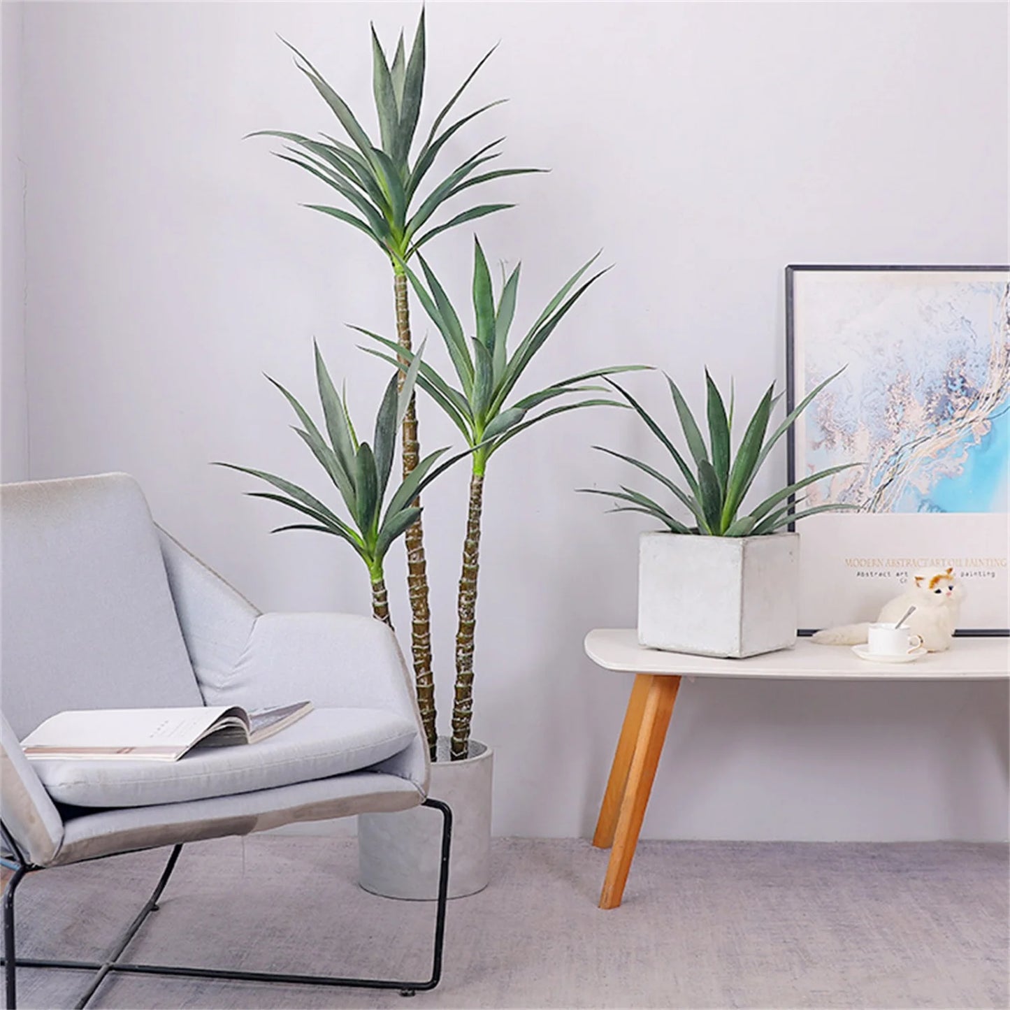 HiMISSCN Artificial Agave Tree in Pot for Home Decor