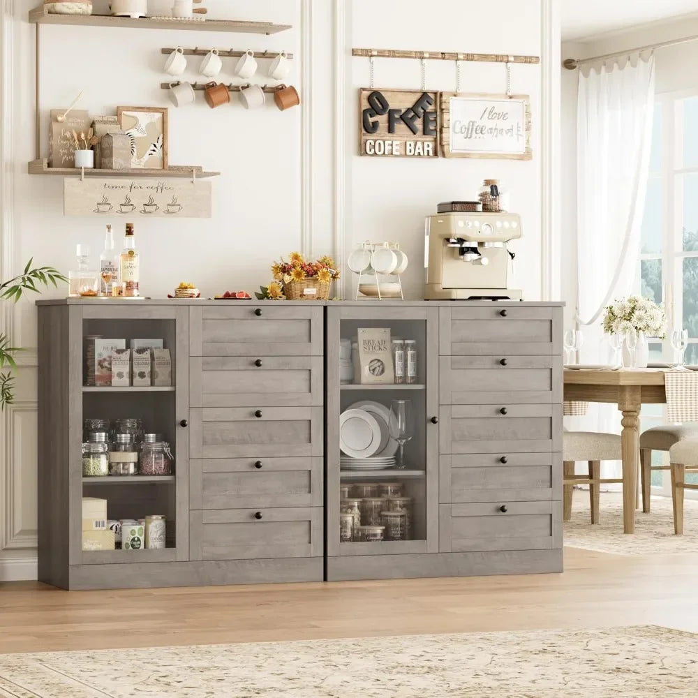 Modern Wood Storage Cabinet With Drawers For Living Room