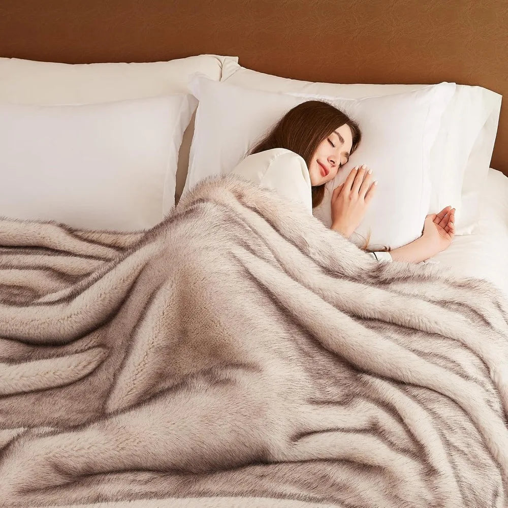 Original Faux Fur Throw Blanket 60 By 80 Luxury Plush