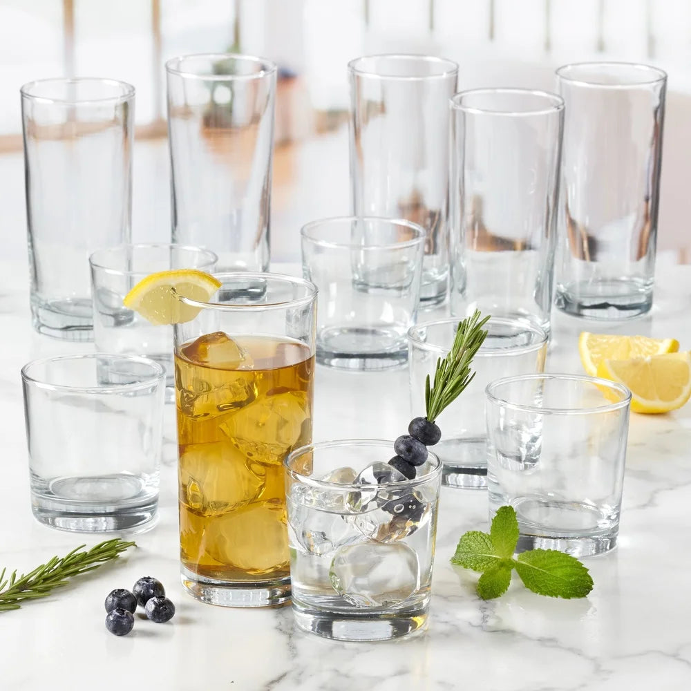 Chelsea 12 Piece Glass Set Rocks And Tea Glasses Clear