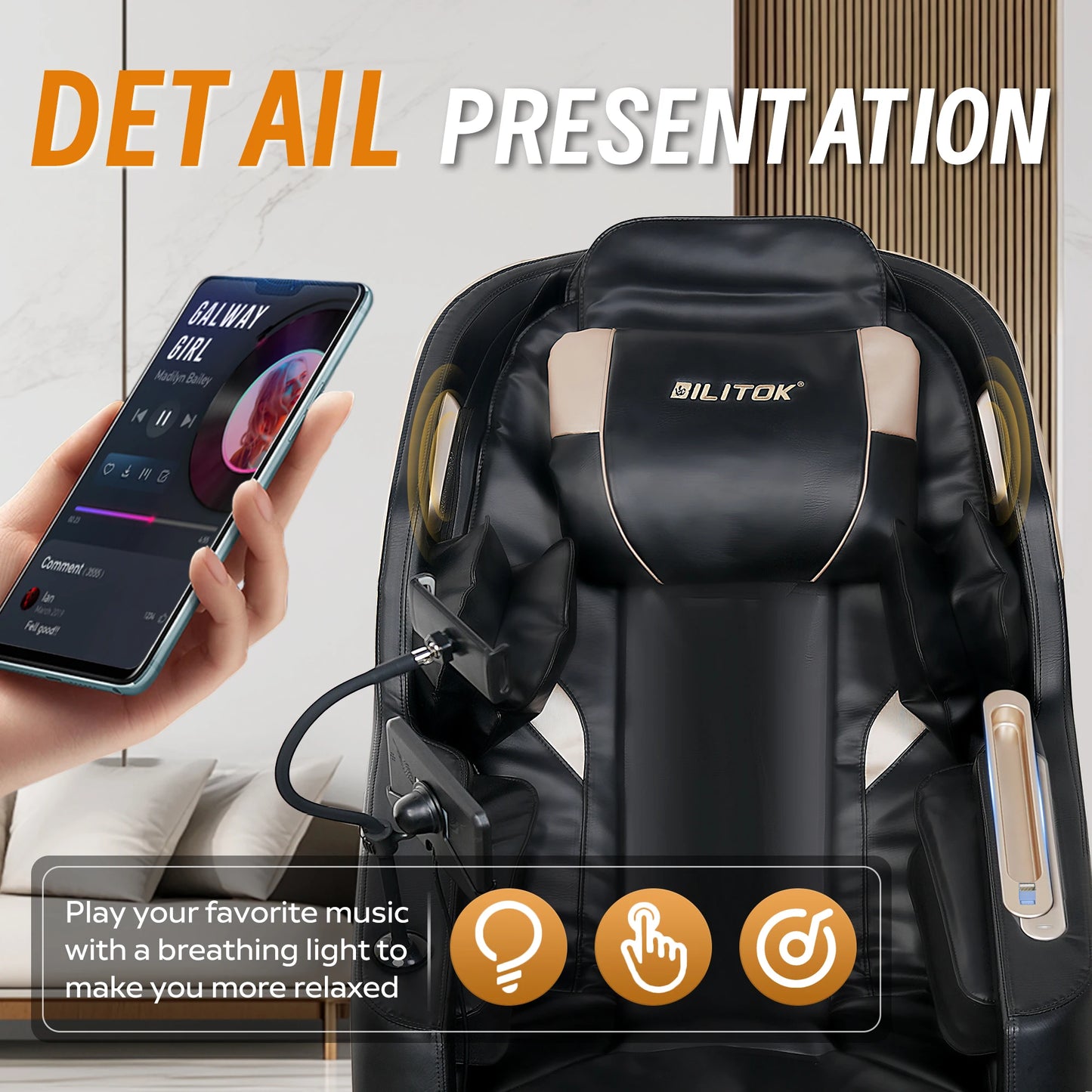 Zero Gravity Massage Chair With Heating And Bluetooth