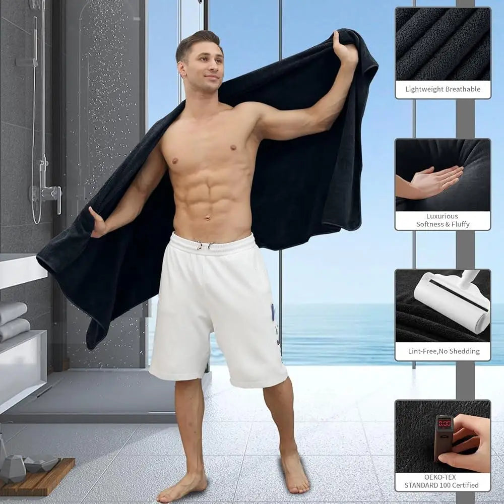 Extra Large Bath Sheet Towel Set Microfiber Quick Dry