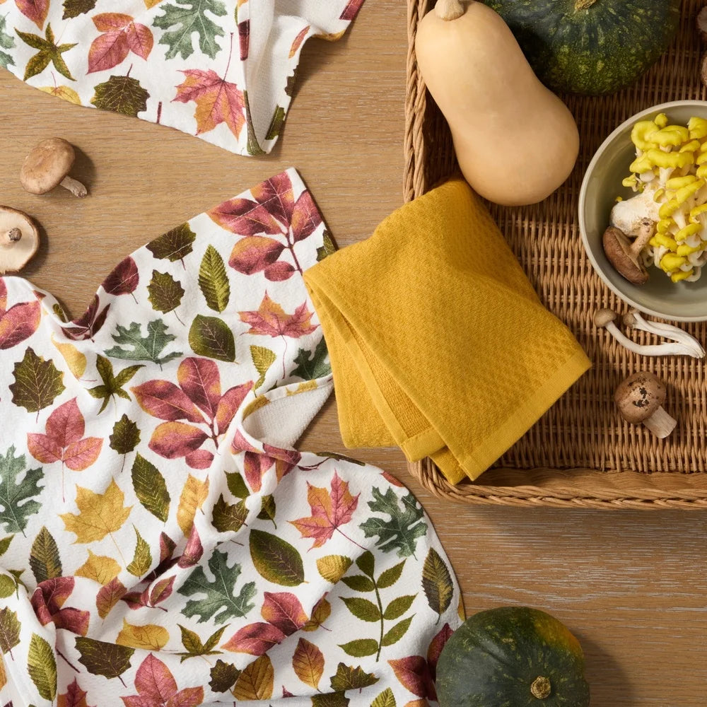 Autumn Harvest Kitchen Towel Set 3 Pack 100 Cotton Towels