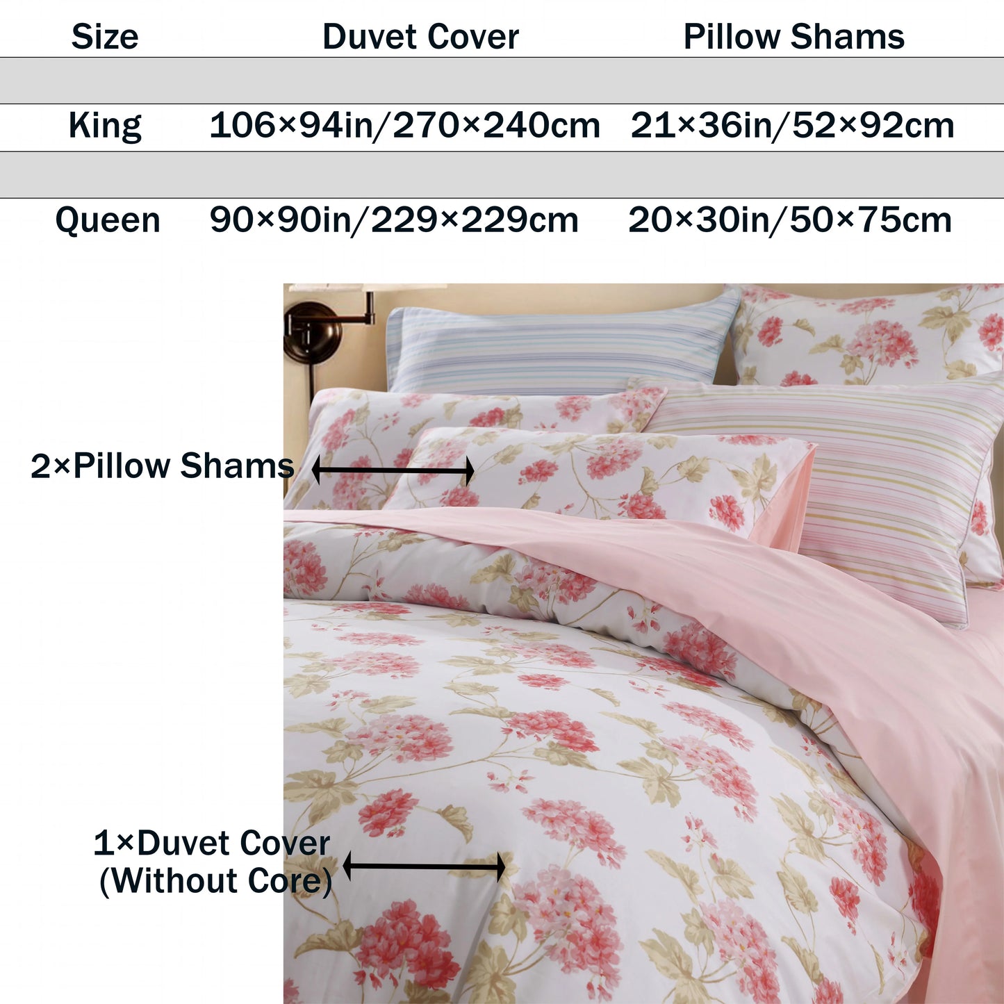 600TC Egyptian Cotton Duvet Cover Set Soft Floral Design