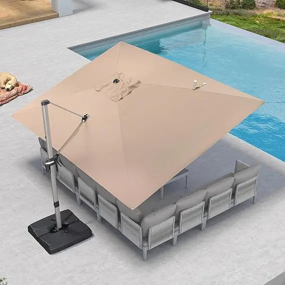 Patio Cantilever Umbrella Aluminum Offset Champagne Frame