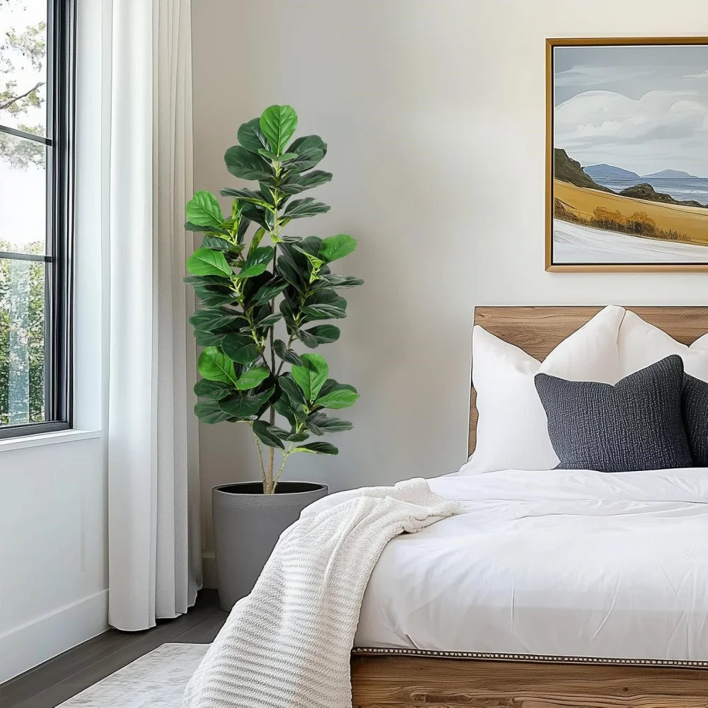 HiMISSCN Faux Fiddle Leaf Fig Tree For Home Decor Indoor
