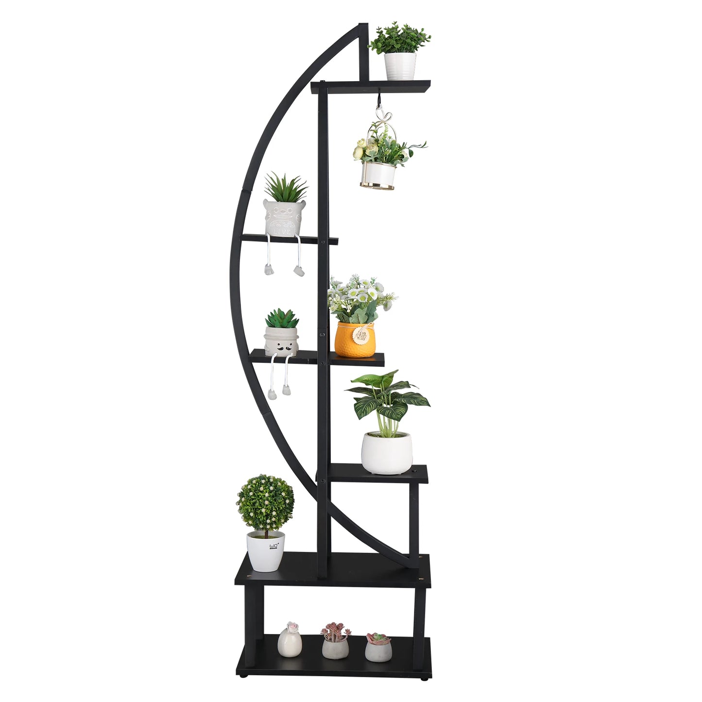 Artisasset Ironwood Half Moon Plant Stand for Garden and Patio