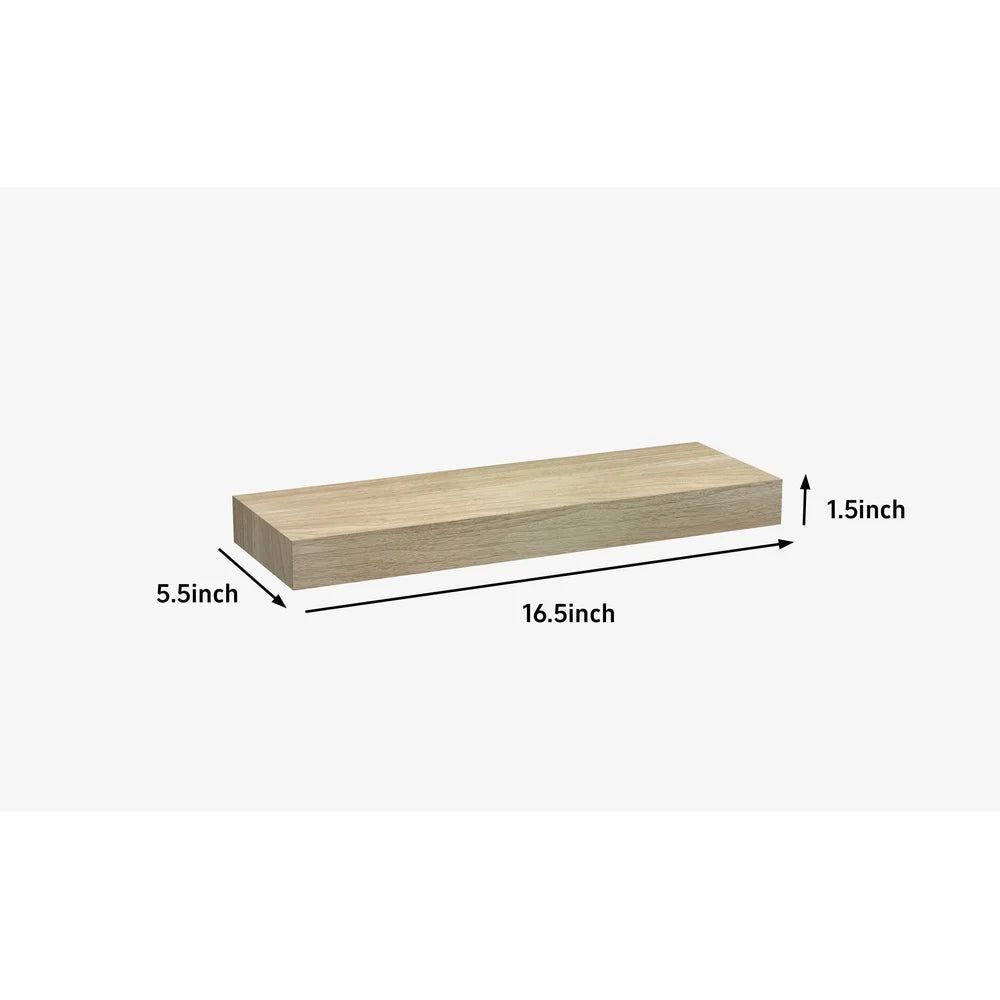 Natural Wood Floating Shelves Set Of 2 For Wall Decor