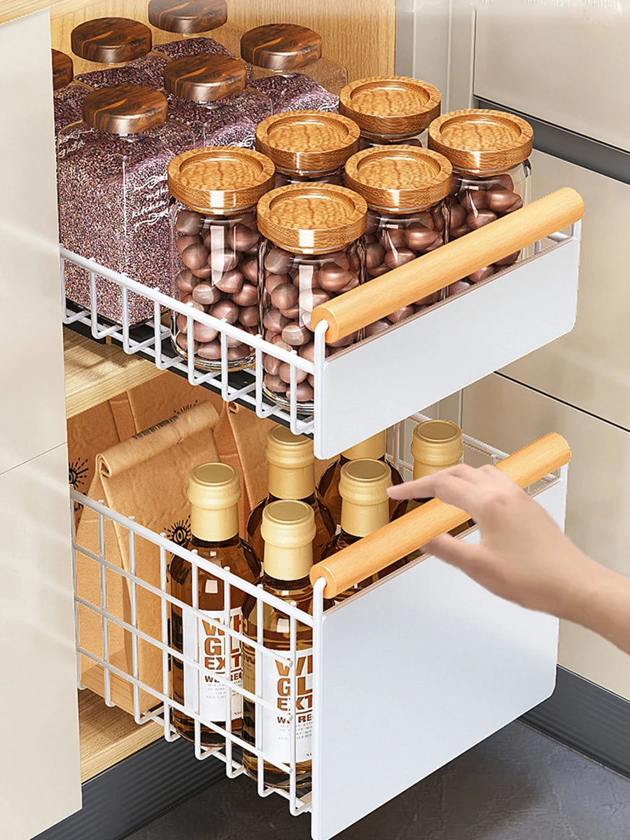 Telescopic Kitchen Drawer Organizer Extendable Cupboard