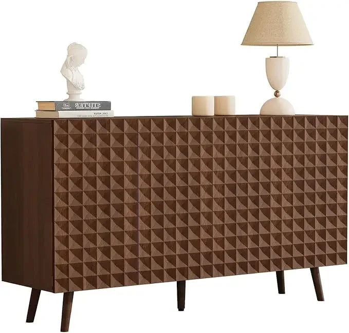 Buffet Cabinet Large Sideboard With 4 Doors And Shelves