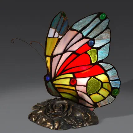 Tiffany Style Stained Glass Butterfly Table Lamp for Elegant Home Decor