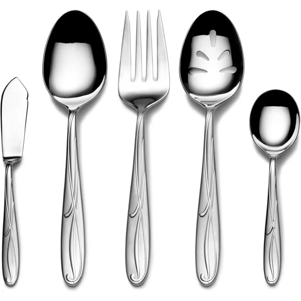 Cocoa Blossom 65 Piece Flatware Set for 12 18 10 Stainless