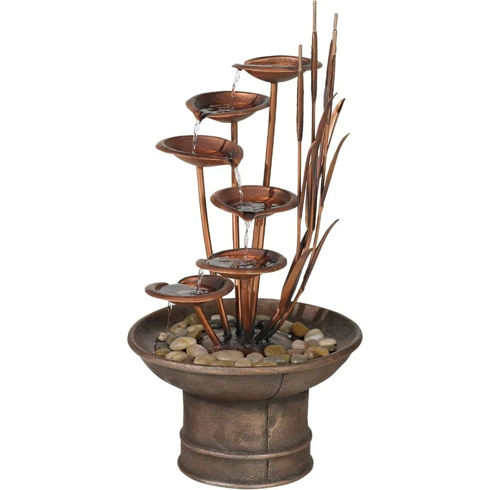 Lamps Plus Ashton Water Lilies And Cat Tails Resin Fountain